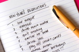New Year's Resolutions, list of items